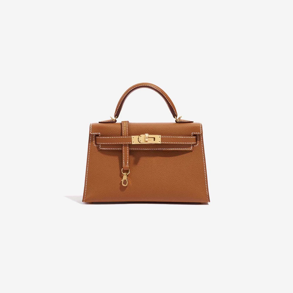 Premium Hermès Replica Mini Kelly Epsom Gold GHW | Direct Luxury
