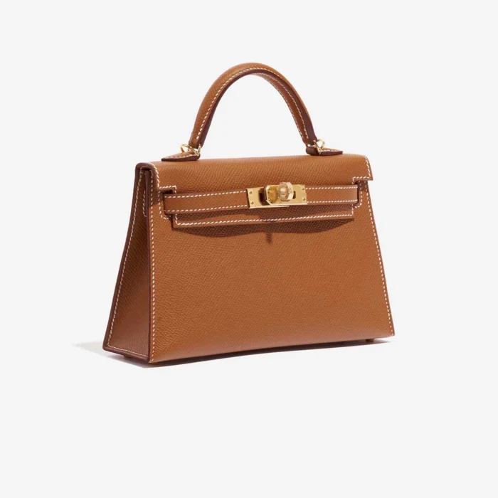Premium Hermès Replica Mini Kelly Epsom Gold GHW - Direct Luxury Fashion - Image 4