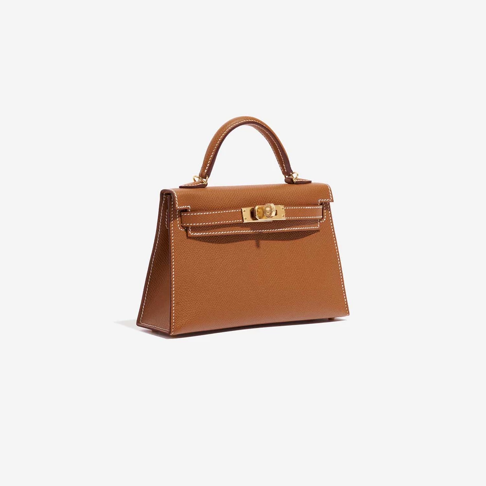 Premium Hermès Replica Mini Kelly Epsom Gold GHW - Direct Luxury Fashion - Image 4