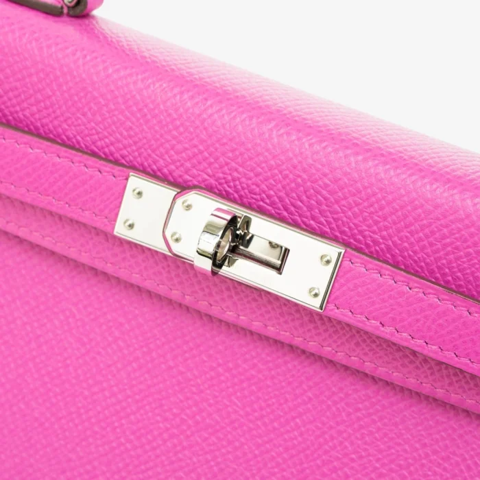 Premium Hermès Replica Mini Kelly Epsom Magnolia PHW - Direct Luxury Fashion - Image 7