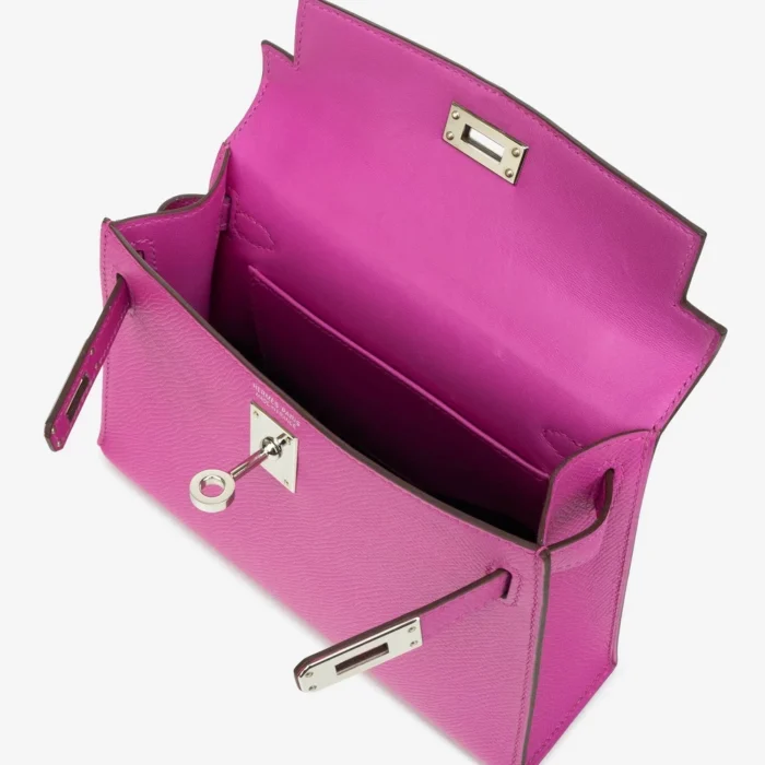 Premium Hermès Replica Mini Kelly Epsom Magnolia PHW - Direct Luxury Fashion - Image 5