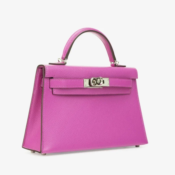 Premium Hermès Replica Mini Kelly Epsom Magnolia PHW - Direct Luxury Fashion - Image 4