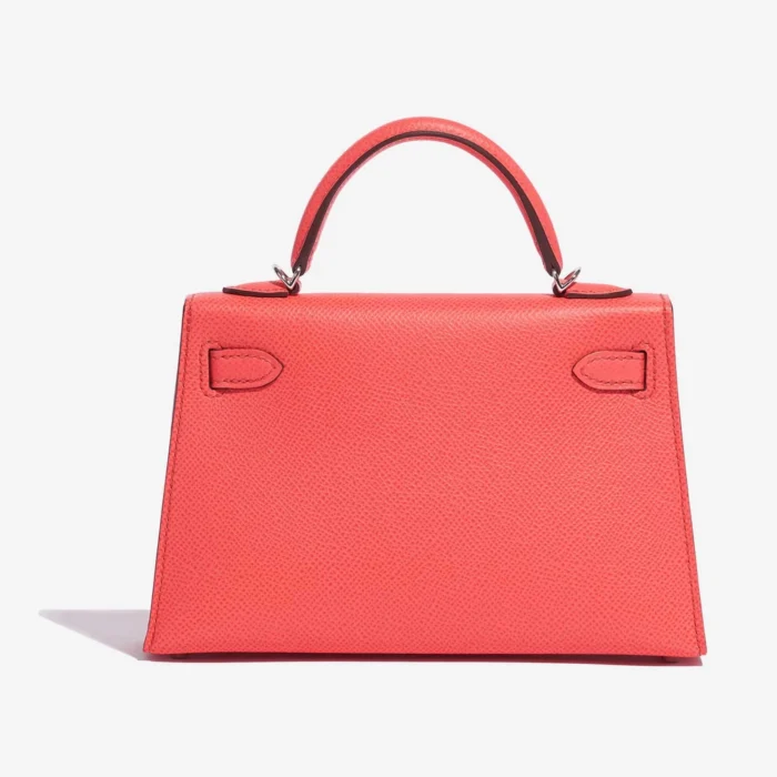 Premium Hermès Replica Mini Kelly Epsom Rose Texas PHW - Direct Luxury Fashion - Image 2