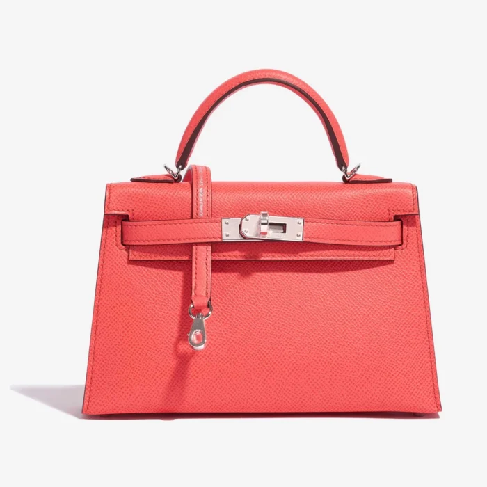 Premium Hermès Replica Mini Kelly Epsom Rose Texas PHW