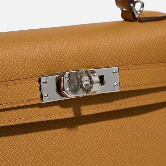 Premium Hermès Replica Mini Kelly Epsom Sesame PHW - Direct Luxury Fashion - Image 7