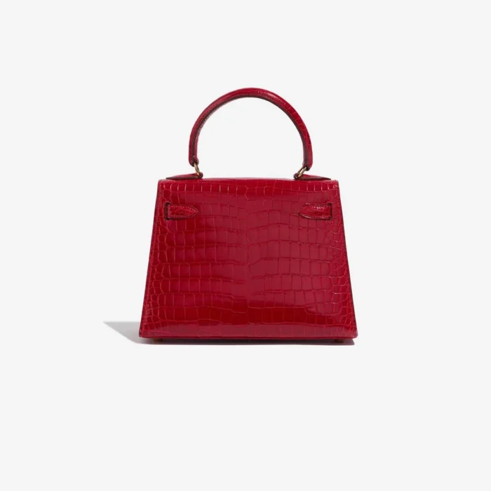 Premium Hermès Replica Mini Kelly Porosus Crocodile Braise GHW - Direct Luxury Fashion - Image 2