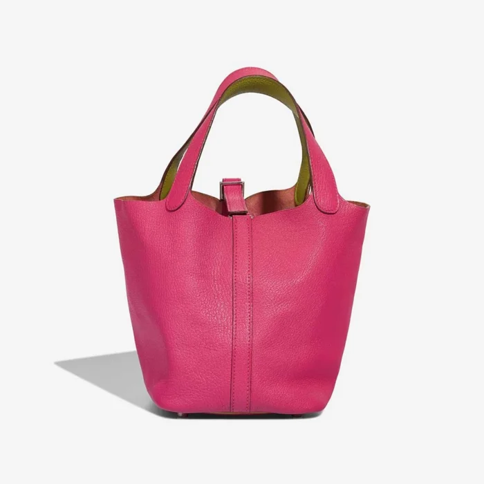 Premium Hermès Replica Picotin 18 Chevre Vert Anis/Rose Tyrien PHW - Direct Luxury Fashion - Image 3
