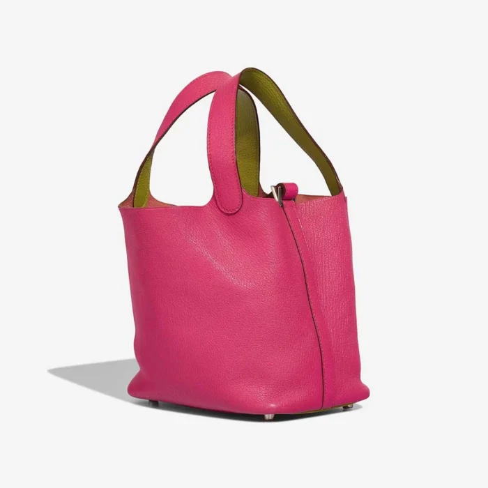 Premium Hermès Replica Picotin 18 Chevre Vert Anis/Rose Tyrien PHW - Direct Luxury Fashion - Image 4