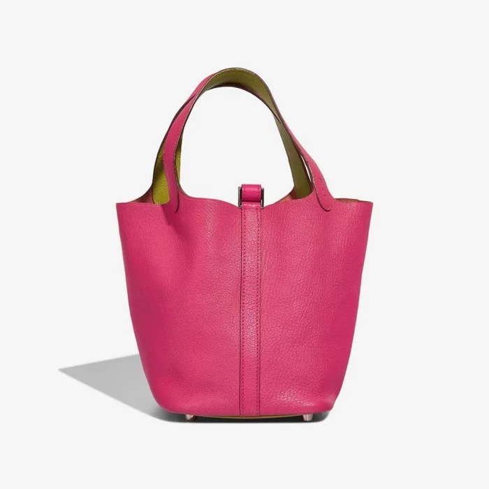 Premium Hermès Replica Picotin 18 Chevre Vert Anis/Rose Tyrien PHW - Direct Luxury Fashion