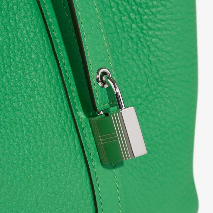 Premium Hermès Replica Picotin 18 Clemence Bambou/Vert Bosphore PHW - Direct Luxury Fashion - Image 6