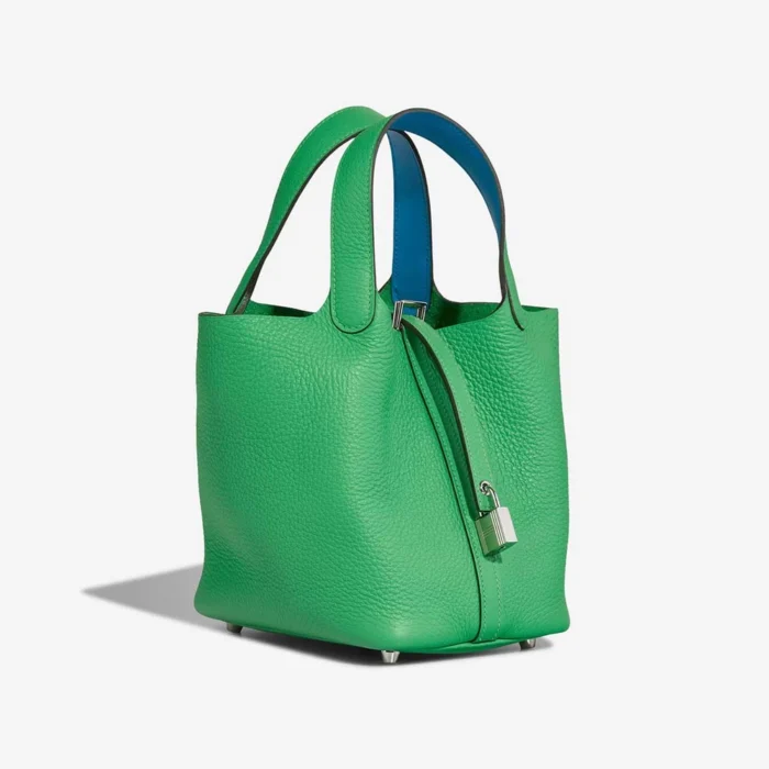 Premium Hermès Replica Picotin 18 Clemence Bambou/Vert Bosphore PHW - Direct Luxury Fashion - Image 5