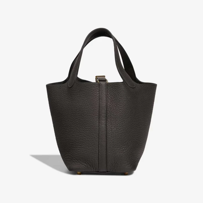 Premium Hermès Replica Picotin 18 Clemence Dark Bronze GHW - Direct Luxury Fashion - Image 3