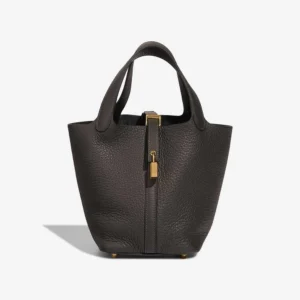 Premium Hermès Replica Picotin 18 Clemence Dark Bronze GHW - Direct Luxury Fashion