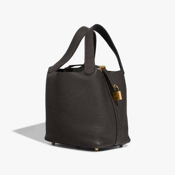 Premium Hermès Replica Picotin 18 Clemence Dark Bronze GHW - Direct Luxury Fashion - Image 6