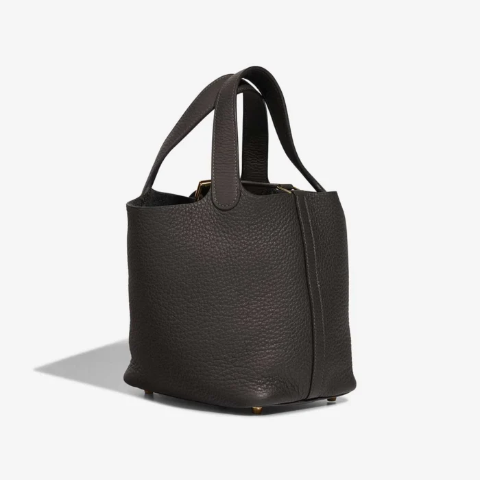 Premium Hermès Replica Picotin 18 Clemence Dark Bronze GHW - Direct Luxury Fashion - Image 5