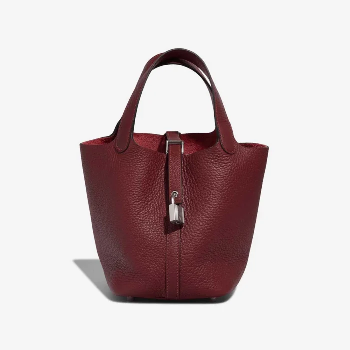 Premium Hermès Replica Picotin 18 Clemence Rouge H PHW - Direct Luxury Fashion