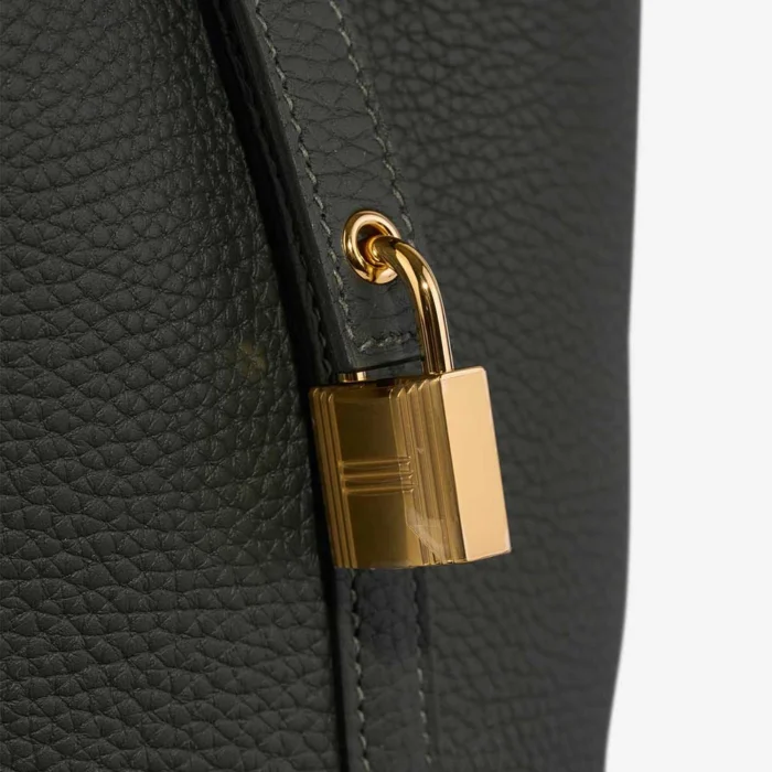 Premium Hermès Replica Picotin 18 Clemence Vert Fonce GHW - Direct Luxury Fashion - Image 6