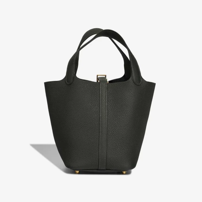 Premium Hermès Replica Picotin 18 Clemence Vert Fonce GHW - Direct Luxury Fashion - Image 3