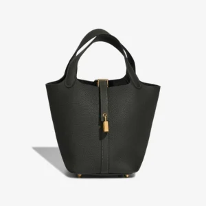 Premium Hermès Replica Picotin 18 Clemence Vert Fonce GHW - Direct Luxury Fashion