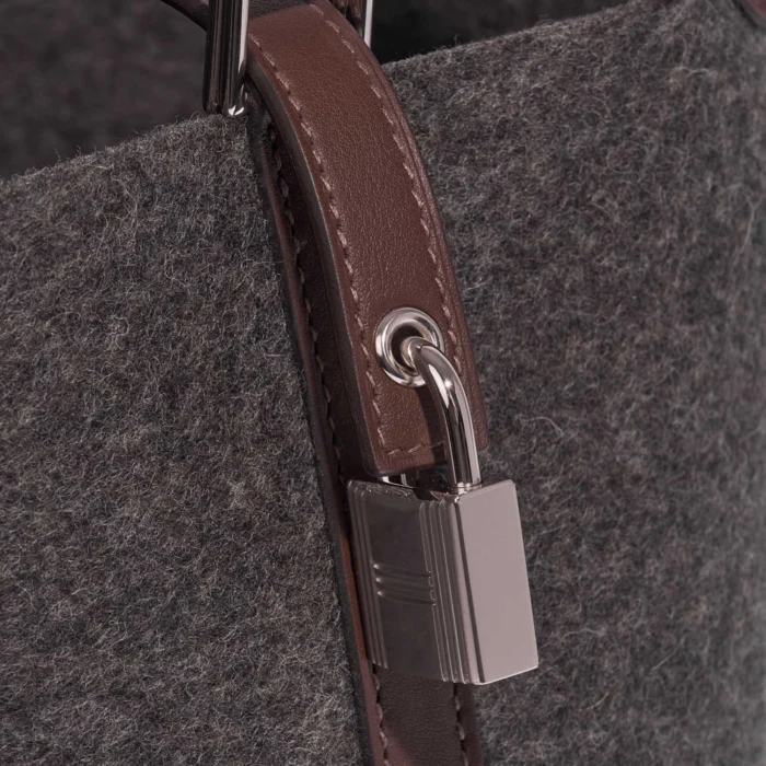 Premium Hermès Replica Picotin 18 Felt/Swift Gris Moyen/Havane PHW - Direct Luxury Fashion - Image 7