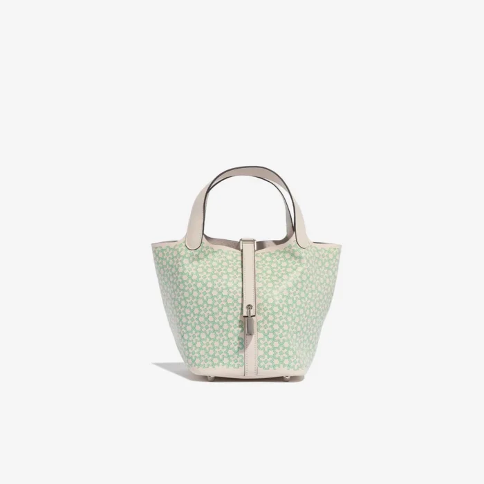 Premium Hermès Replica Picotin 18 Swift Nata/Vert/White PHW