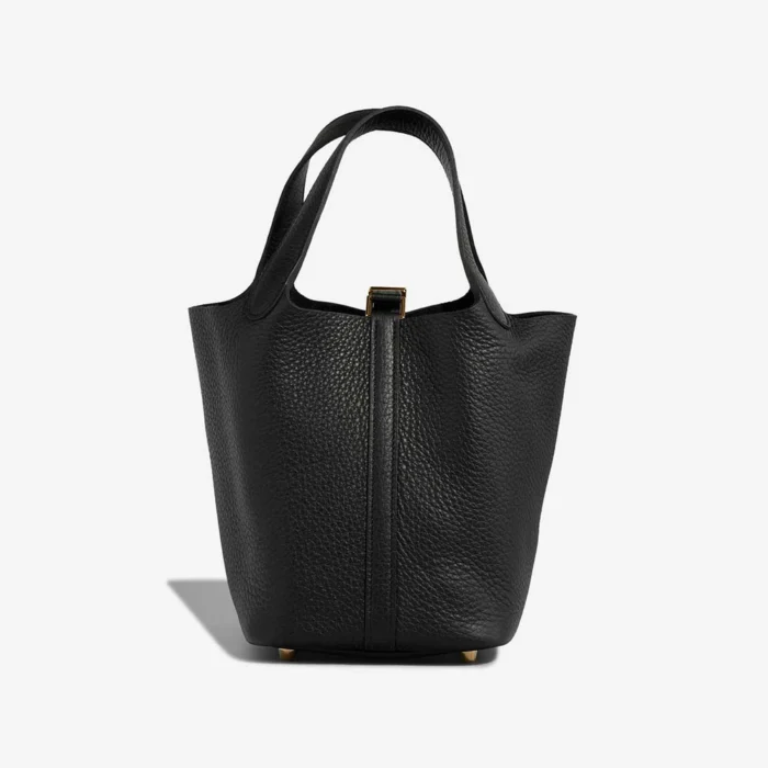 Premium Hermès Replica Picotin 18 Taurillon Clemence Black GHW - Direct Luxury Fashion - Image 3