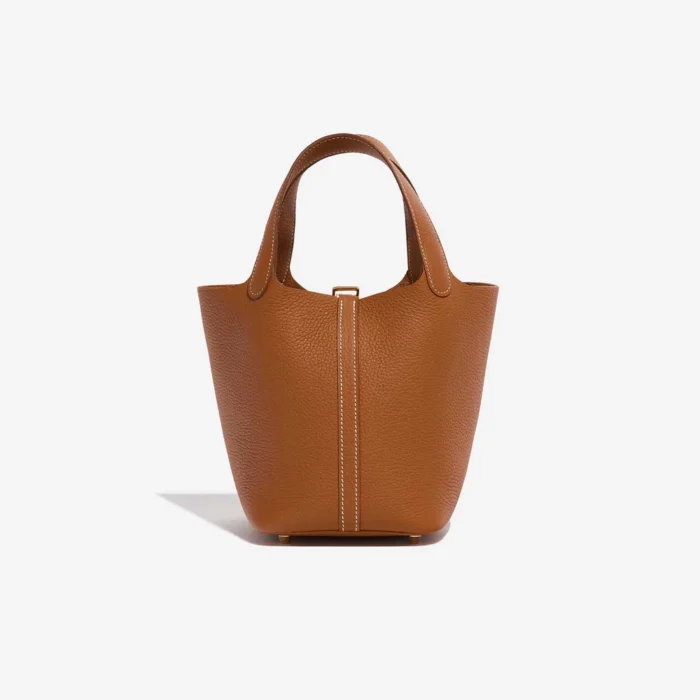 Premium Hermès Replica Picotin 18 Taurillon Clemence Gold GHW - Direct Luxury Fashion - Image 2