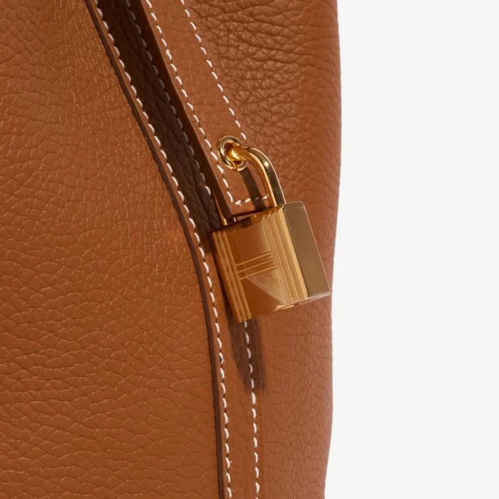 Premium Hermès Replica Picotin 18 Taurillon Clemence Gold GHW - Direct Luxury Fashion - Image 6