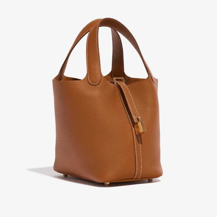 Premium Hermès Replica Picotin 18 Taurillon Clemence Gold GHW - Direct Luxury Fashion - Image 5