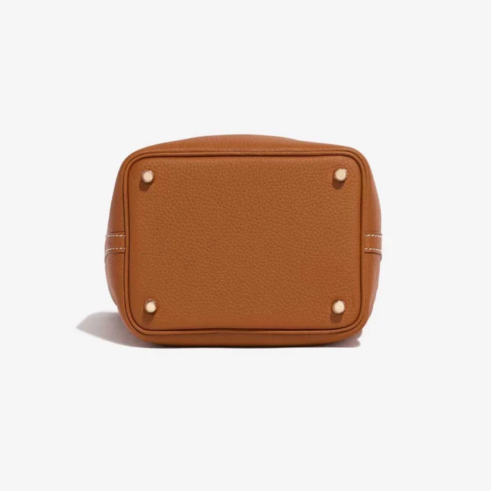 Premium Hermès Replica Picotin 18 Taurillon Clemence Gold GHW - Direct Luxury Fashion - Image 4