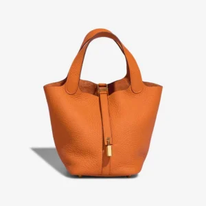 Premium Hermès Replica Picotin 18 Taurillon Clemence Orange GHW - Direct Luxury Fashion