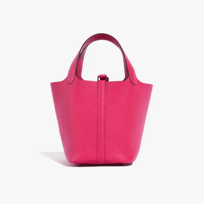 Premium Hermès Replica Picotin 18 Taurillon Clemence Rose Mexico Pink HW - Direct Luxury Fashion - Image 2