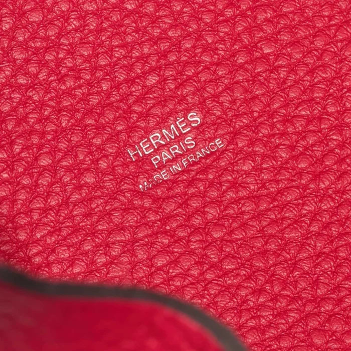 Premium Hermès Replica Picotin 18 Taurillon Clemence/Swift Framboise/Rouge Sellier PHW - Direct Luxury Fashion - Image 6