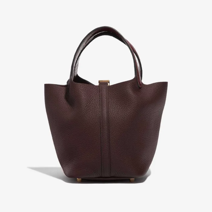 Premium Hermès Replica Picotin 18 Touch Taurillon Clemence/Matte Alligator Rouge Sellier/Bourgogne GHW - Direct Luxury Fashion - Image 2
