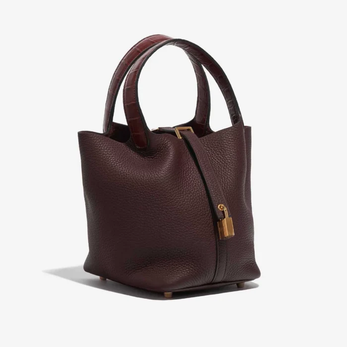 Premium Hermès Replica Picotin 18 Touch Taurillon Clemence/Matte Alligator Rouge Sellier/Bourgogne GHW - Direct Luxury Fashion - Image 4