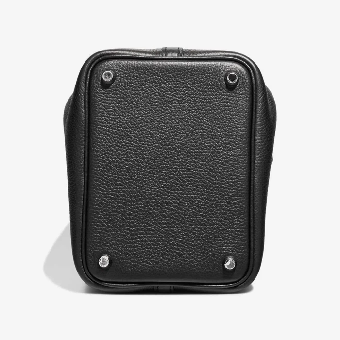 Premium Hermès Replica Picotin 18 Touch Taurillon Clemence/Ostrich Black PHW - Direct Luxury Fashion - Image 4