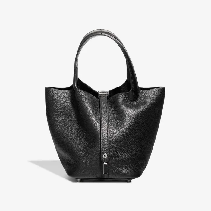 Premium Hermès Replica Picotin 18 Touch Taurillon Clemence/Ostrich Black PHW - Direct Luxury Fashion