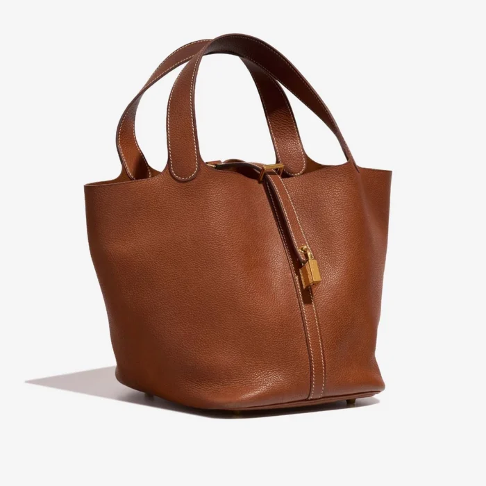Premium Hermès Replica Picotin 22 Barenia Faubourg Fauve GHW - Direct Luxury Fashion - Image 5