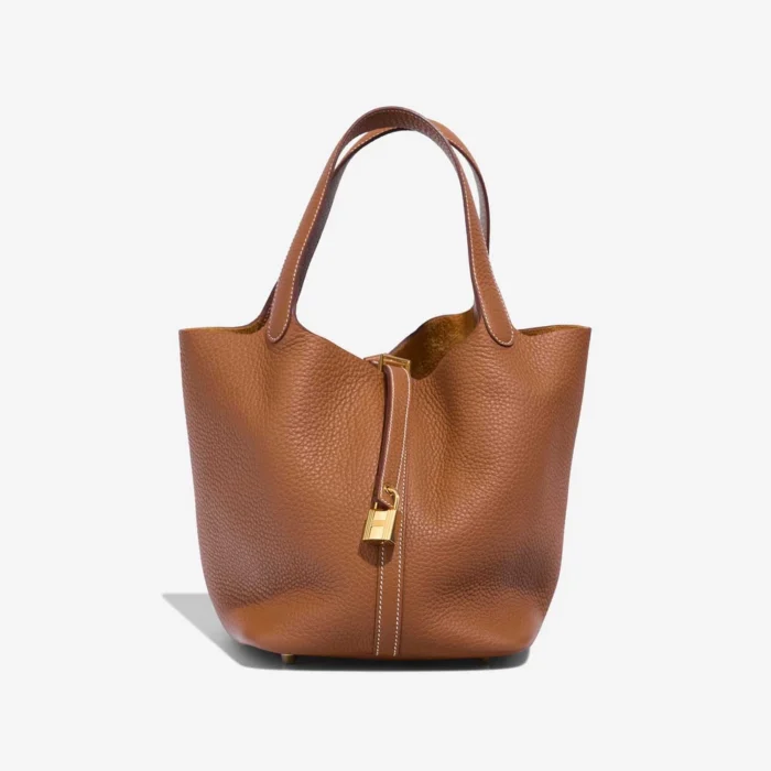Premium Hermès Replica Picotin 22 Taurillon Clemence Gold GHW - Direct Luxury Fashion