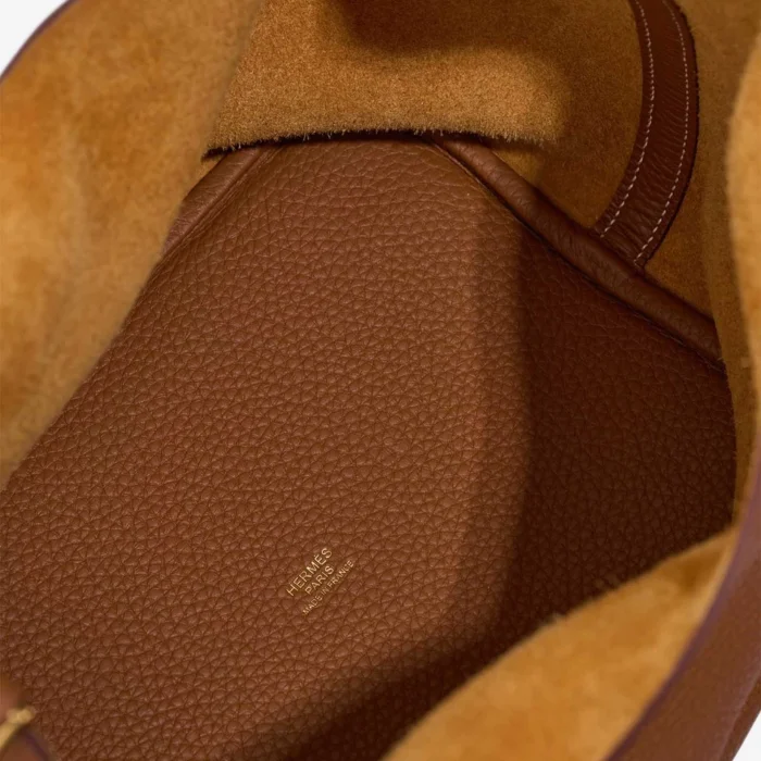 Premium Hermès Replica Picotin 22 Taurillon Clemence Gold GHW - Direct Luxury Fashion - Image 5