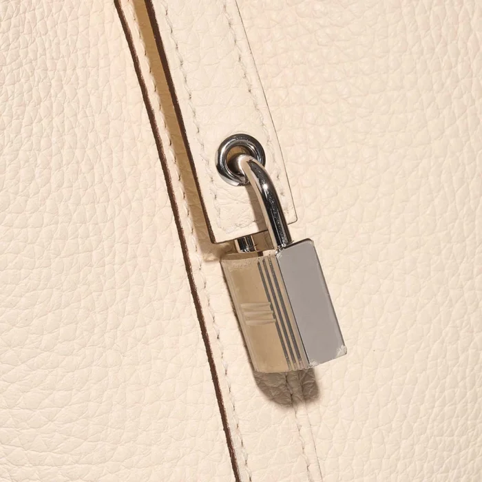 Premium Hermès Replica Picotin 22 Taurillon Clemence Nata/Sesame PHW - Direct Luxury Fashion - Image 6