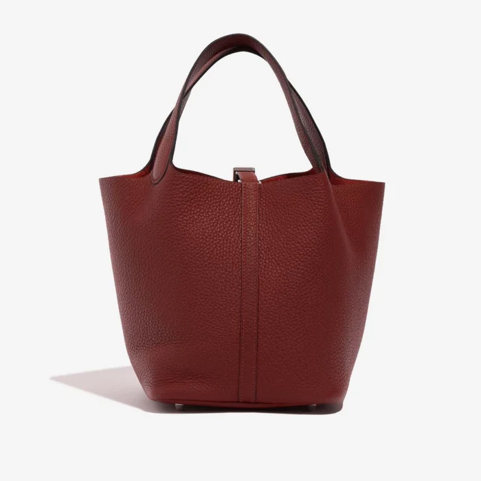 Premium Hermès Replica Picotin 22 Taurillon Clemence Rouge H PHW - Direct Luxury Fashion - Image 3
