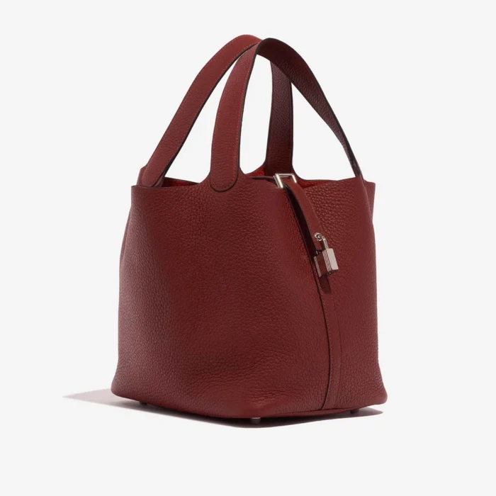 Premium Hermès Replica Picotin 22 Taurillon Clemence Rouge H PHW - Direct Luxury Fashion - Image 5