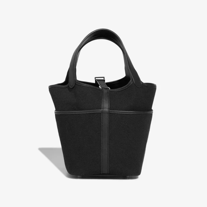 Premium Hermès Replica Picotin Cargo 18 Canvas/Swift Black PHW - Direct Luxury Fashion - Image 3