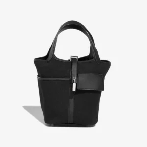 Premium Hermès Replica Picotin Cargo 18 Canvas/Swift Black PHW - Direct Luxury Fashion