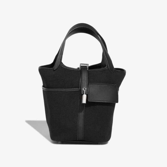 Premium Hermès Replica Picotin Cargo 18 Canvas/Swift Black PHW - Direct Luxury Fashion