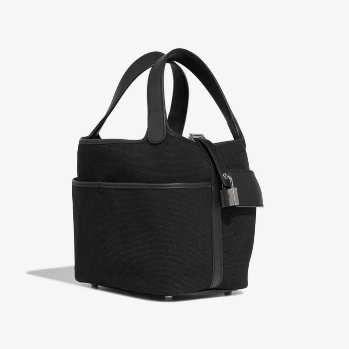 Premium Hermès Replica Picotin Cargo 18 Canvas/Swift Black PHW - Direct Luxury Fashion - Image 6