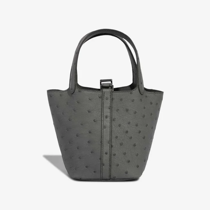 Premium Hermès Replica Picotin Micro Ostrich Vert Amande PHW - Direct Luxury Fashion - Image 3