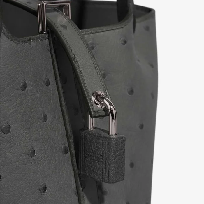 Premium Hermès Replica Picotin Micro Ostrich Vert Amande PHW - Direct Luxury Fashion - Image 7
