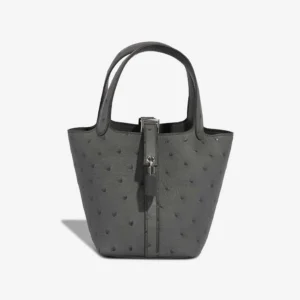 Premium Hermès Replica Picotin Micro Ostrich Vert Amande PHW - Direct Luxury Fashion